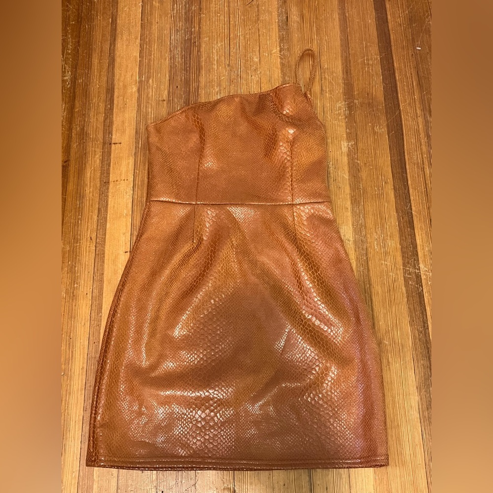 Urban Outfitters snake print one shoulder dress